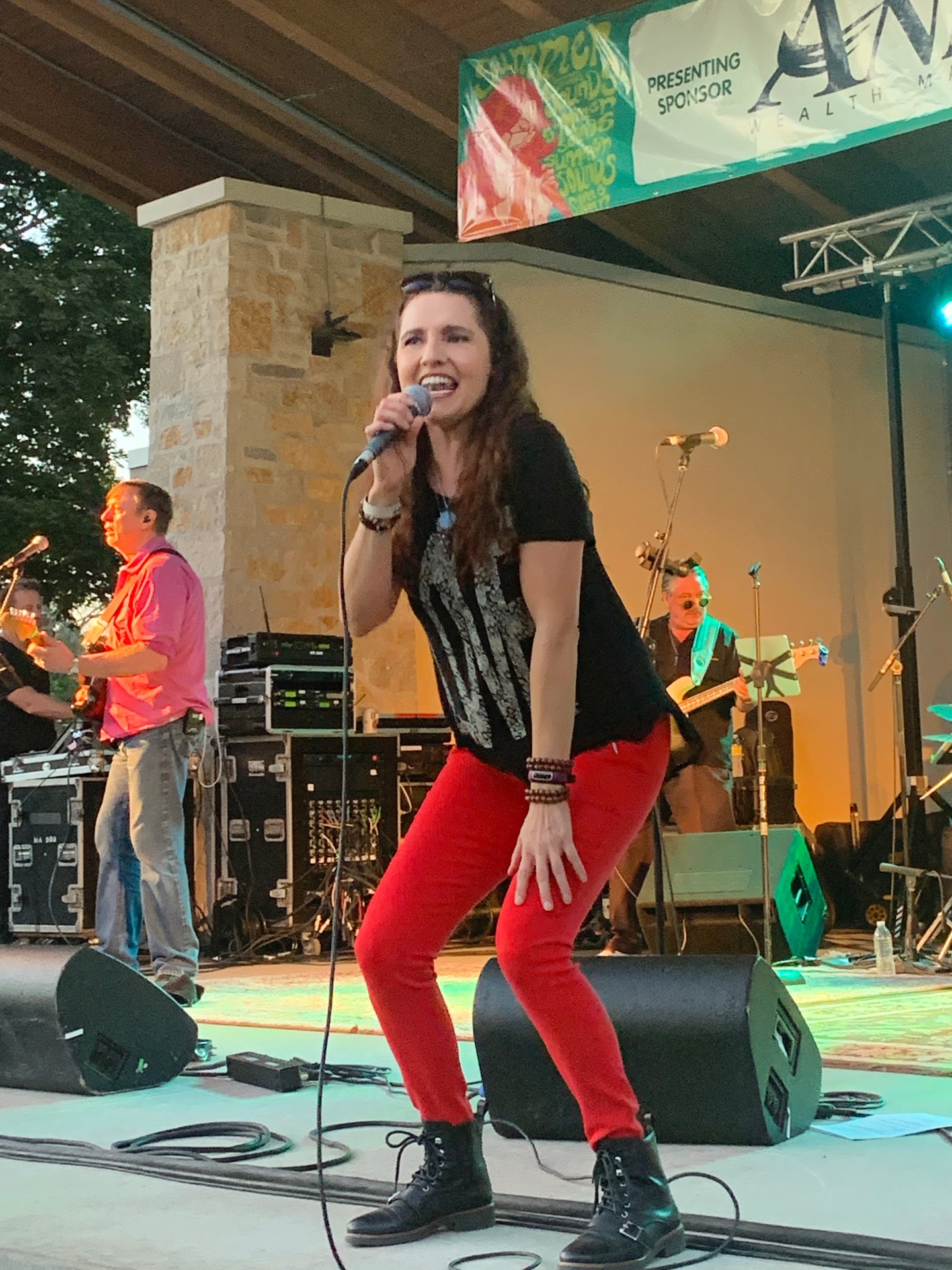 Lead vocalist performing live